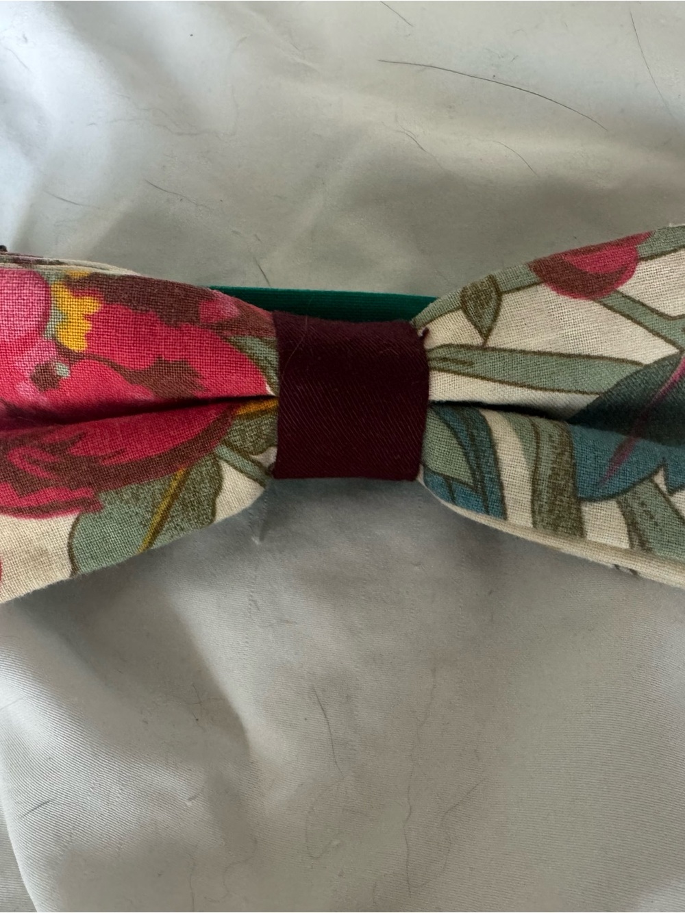 Floral Fabric Bow Headband in Teal, Pink and Burgundy